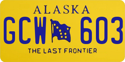 AK license plate GCW603