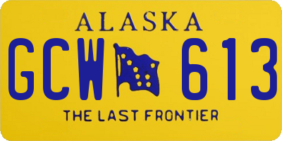 AK license plate GCW613