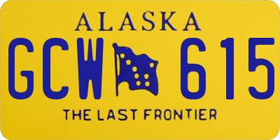 AK license plate GCW615