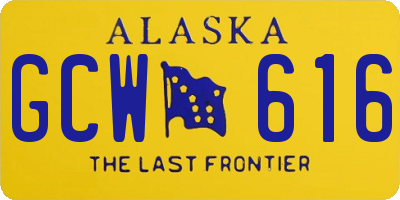 AK license plate GCW616