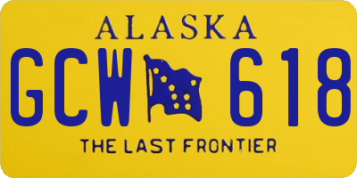 AK license plate GCW618