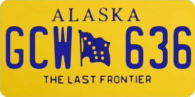 AK license plate GCW636