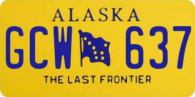 AK license plate GCW637