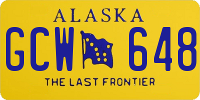 AK license plate GCW648