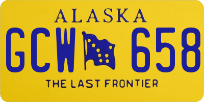 AK license plate GCW658