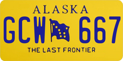 AK license plate GCW667