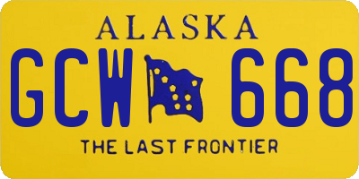 AK license plate GCW668