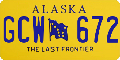 AK license plate GCW672