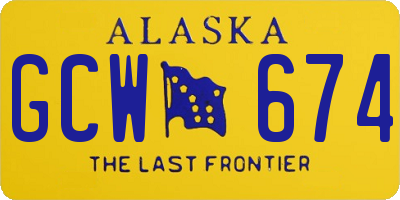AK license plate GCW674
