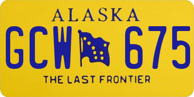 AK license plate GCW675
