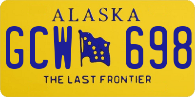 AK license plate GCW698