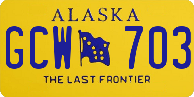 AK license plate GCW703
