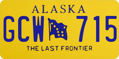 AK license plate GCW715