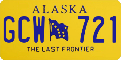 AK license plate GCW721