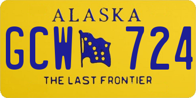 AK license plate GCW724