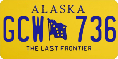 AK license plate GCW736