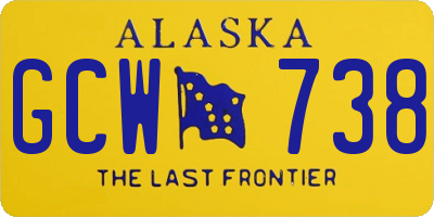 AK license plate GCW738