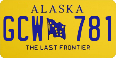 AK license plate GCW781