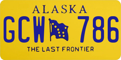 AK license plate GCW786