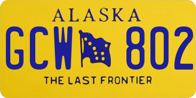 AK license plate GCW802