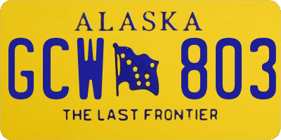 AK license plate GCW803