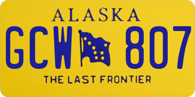 AK license plate GCW807
