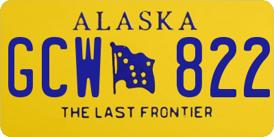 AK license plate GCW822