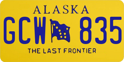 AK license plate GCW835