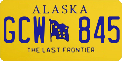 AK license plate GCW845