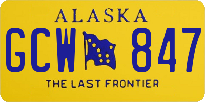 AK license plate GCW847