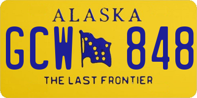 AK license plate GCW848