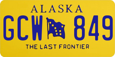 AK license plate GCW849