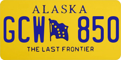 AK license plate GCW850