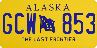 AK license plate GCW853