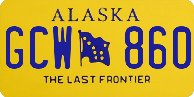 AK license plate GCW860
