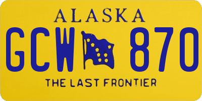 AK license plate GCW870