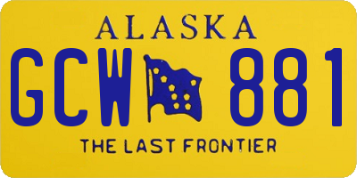 AK license plate GCW881