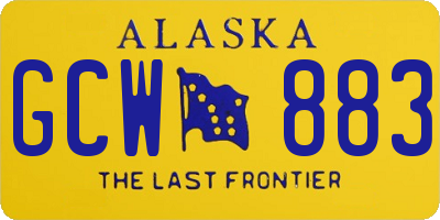 AK license plate GCW883
