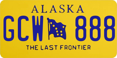 AK license plate GCW888