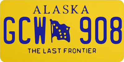 AK license plate GCW908