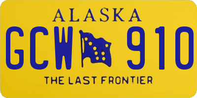 AK license plate GCW910