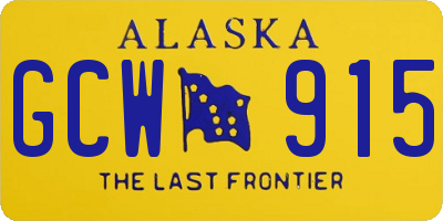 AK license plate GCW915