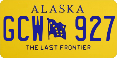 AK license plate GCW927