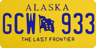 AK license plate GCW933