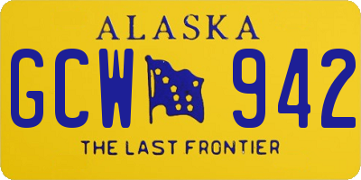 AK license plate GCW942