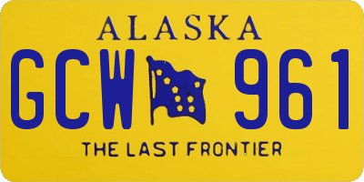 AK license plate GCW961