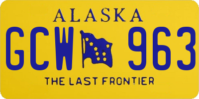 AK license plate GCW963