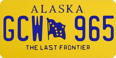 AK license plate GCW965