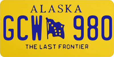 AK license plate GCW980