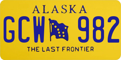 AK license plate GCW982